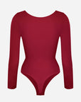 Seamless Long Sleeve Tummy Control Thong Bodysuit with Chest Support
