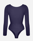 Seamless Long Sleeve Tummy Control Thong Bodysuit with Chest Support