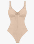 Seamless Plunge Support Bodysuit with Inner Tummy Control Clips