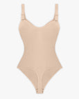 Seamless Plunge Support Bodysuit with Inner Tummy Control Clips