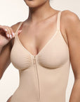 Seamless Plunge Support Bodysuit with Inner Tummy Control Clips
