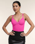 Seamless Plunge Support Bodysuit with Inner Tummy Control Clips