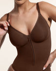 Seamless Plunge Support Bodysuit with Inner Tummy Control Clips