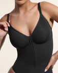 Seamless Plunge Support Bodysuit with Inner Tummy Control Clips