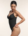 Seamless Plunge Support Bodysuit with Inner Tummy Control Clips