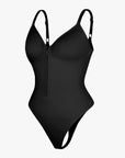 Seamless Plunge Support Bodysuit with Inner Tummy Control Clips