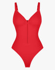 Seamless Plunge Support Bodysuit with Inner Tummy Control Clips