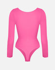 Seamless Long Sleeve Tummy Control Thong Bodysuit with Chest Support