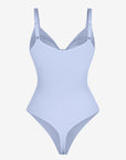 Seamless Plunge Support Bodysuit with Inner Tummy Control Clips