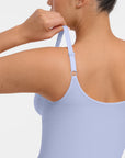 Seamless Plunge Support Bodysuit with Inner Tummy Control Clips