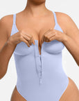 Seamless Plunge Support Bodysuit with Inner Tummy Control Clips