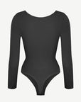Seamless Long Sleeve Tummy Control Thong Bodysuit with Chest Support