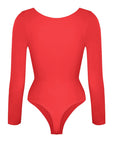 Seamless Long Sleeve Tummy Control Thong Bodysuit with Chest Support