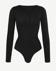 Seamless Tummy Control Long Sleeve Thong Modal Shapewear Bodysuit