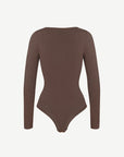 Seamless Tummy Control Long Sleeve Thong Modal Shapewear Bodysuit