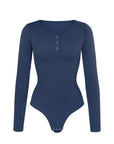 Seamless Tummy Control Long Sleeve Thong Modal Shapewear Bodysuit
