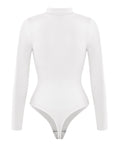 Seamless Eco-friendly Turtle Neck Long Sleeve Thong Shapewear Bodysuit