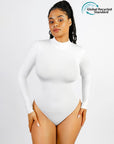Seamless Eco-friendly Turtle Neck Long Sleeve Thong Shapewear Bodysuit