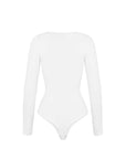 Seamless Tummy Control Long Sleeve Thong Modal Shapewear Bodysuit