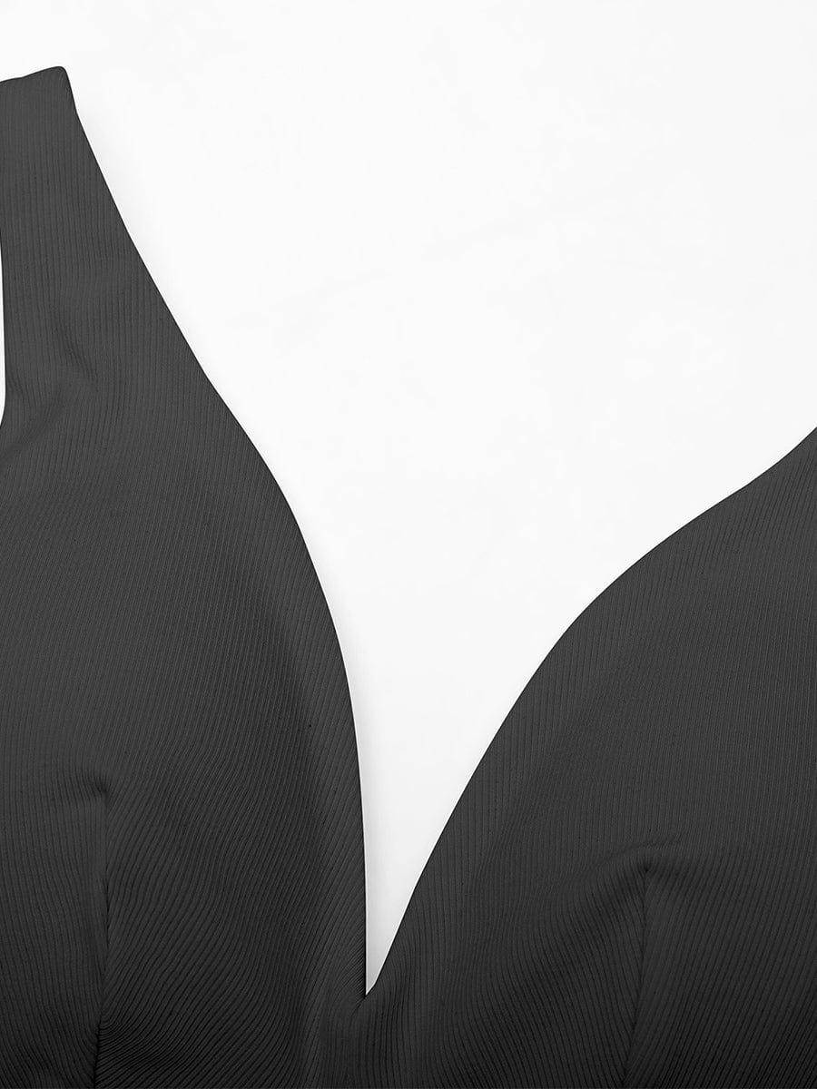 Deep V Neck Rib Modal Bralette with Removable Pads