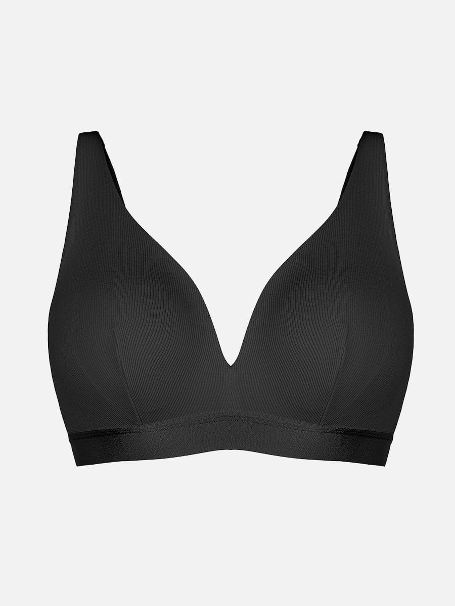 Deep V Neck Rib Modal Bralette with Removable Pads