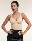 Seamless Plunge Support Bodysuit with Inner Tummy Control Clips